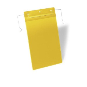 Kieszeń magazynowa z uchwytami z drutu  A4 pionowa DURABLE żółta 50szt. 1753 04