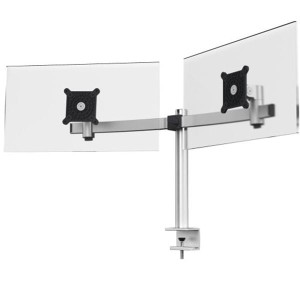 Uchwyt na 2 monitory LCD 21-27'' zacisk biurkowy srebrny /508523/