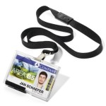 Identyfikator holder 54x87mm z taśmą czarną na 3 karty DURABLE PUSHBOX MONO /892501/