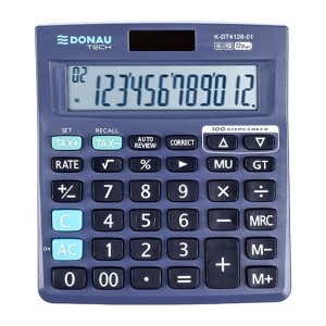 Kalkulator 12 pozycyjny DONAU TECH K-DT4128-01 140x122x22mm czarny /K-DT4128-01/
