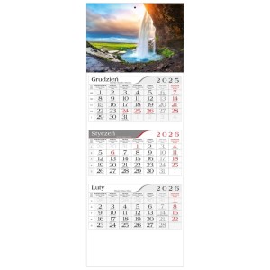 Kalendarz trójdzielny CRUX 2026 WODOSPAD GM-544-T11-BIAŁY /GM-544-T11-BIAŁY/