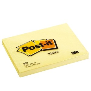 Notes samoprzylepny 76x102 mm 100 kartek 657 żółty 3M POST-IT /3M-ft500072846/