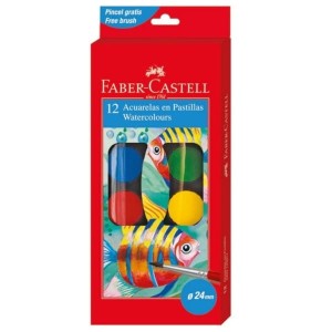 Farby akwarelowe 12 kolorów FABER-CASTELL /125011FC/