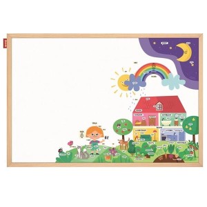Tablica edukacyjna magnetyczna suchościeralna nadruk nauka j. ANGIELSKI rama drewniana 40x60cm MEMOBE 1szt. /MTM060040.AN01.01.51/