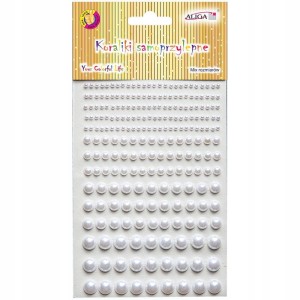 DŻETY SAMOPRZYLEPNE KRYSZTAŁKI 3mm/6mm/8mm/10mm KULECZKI BIAŁE PERŁOWE