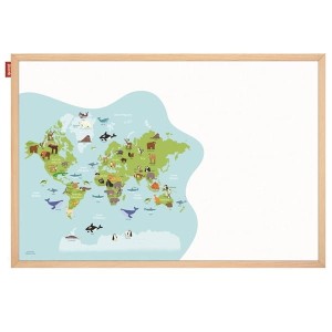 Tablica edukacyjna magnetyczna suchościeralna 60x90cm nadruk MAPA rama drewniana MEMOBE 1szt. /MTM090060.MA01.01.51/