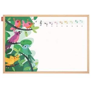 Tablica edukacyjna magnetyczna suchościeralna 60x90cm nadruk WESOŁE NUTKI rama drewniana MEMOBE 1szt. /MTM090060.MU01.01.51/