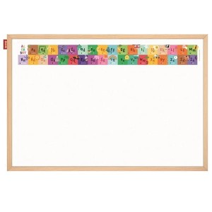 Tablica edukacyjna magnetyczna suchościeralna 100x200cm nadruk ALFABET rama drewniana MEMOBE 1szt. /MTM200100.AL01.01.51/