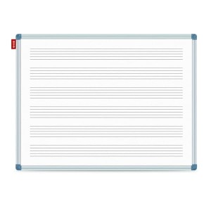 Tablica edukacyjna magnetyczna sucho ścieralna 100x170cm nadruk pięciolinii rama aluminiowa CLASSIC MEMOBE 1szt. /MTM170100.85.02.51/