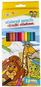 Kredki ołówkowe sześciokątne 12szt mix kolorów