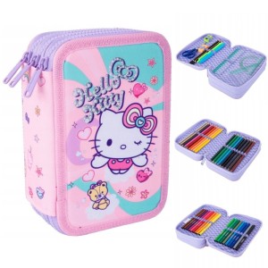 PIÓRNIK POTRÓJNY Z WYPOSAŻENIEM PATIO DISNEY PINK1 JUMPER 3 HELLO KITTY 1szt.