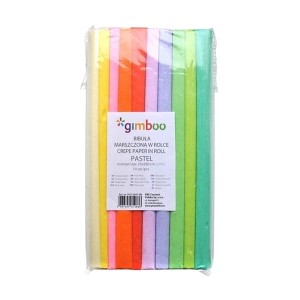 Bibuła marszczona 25cmx200cm GIMBOO PASTEL zestaw mix 10szt. /14113341-98/