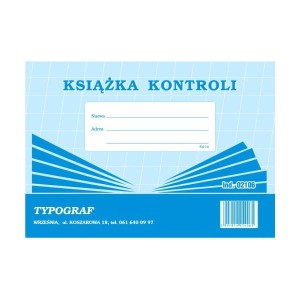 Druk "Książka Kontroli" A5 TYPOGRAF 16k /02106/