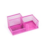 Przybornik Na Biurko Metalowy Siatka D.RECT Różowy