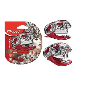 Zszywacz do 15 kartek na zszywki 24/6 MAPED TATOO PLUS MINI z rozszywaczem + 400 zszywek blister 1szt. /040422/