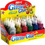 Klej z brokatem 22ml AMOS GCL22d24 mix kolorów 1szt. /170-1033/