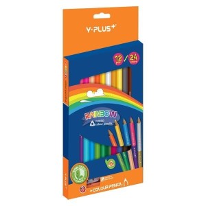 Kredki ołówkowe dwustronne 12/24 JUMBO Y-PLUS + temperówka /PC150410/