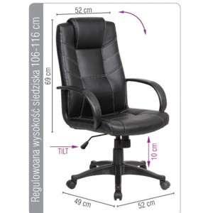 Fotel biurowy na kółkach Corsica OFFICE PRODUCTS czarny /23023341-05/