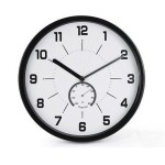 Zegar ścienny MSP30 bezgłośny tarcza biała obramowanie czarne metalowe /608592/