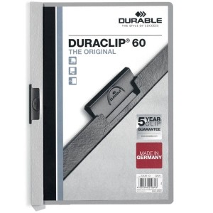 Skoroszyt zaciskowy DURACLIP Original 1-60 kart. szary A4 /2209 10/