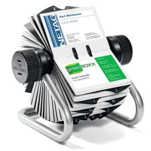 Wizytownik obrotowy VISIFIX na 400 wizytówek przekładki alfabetyczne srebrny /248123/