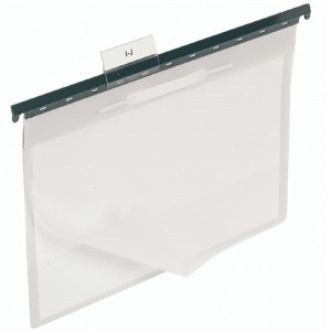 Teczka zawieszana z wąsami i kieszenią wykonana z PCW szara [WYPRZEDAŻ] /260210