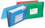 Teczka harmonijkowa 6 przegródek z gumką Q-CONNECT transparentna niebieska /KF16598/