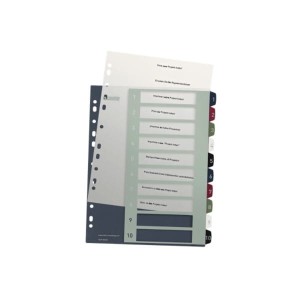 Przekładki A4 maxi PP 1-10 numeryczne kolorowe do nadruku LEITZ Style /12370000/