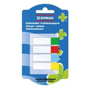 Zakładki indeksujące DONAU 45x12 mix wzorów 4 kol x 20szt /7568001PL99/