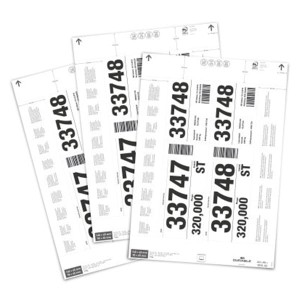 Etykiety do kieszeni magazynowych A4 perforowane 140/90x65mm 4 etykiety na arkuszu 20ark.  /101002/