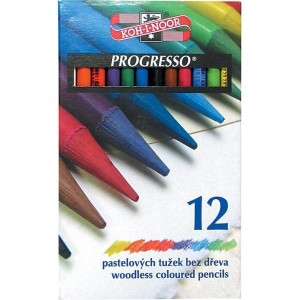 Kredki bezdrzewne 12 kolorów PROGRESSO KOH-I-NOOR /8756/