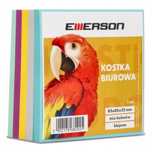 KOSTKA BIUROWA KOLOROWA KLEJONA 85x85x35mm EMERSON 1 szt.