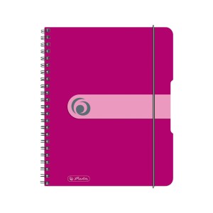 KOŁOZESZYT A5 80K OKŁADKA PP KRATKA EASY ORGA MALINOWY