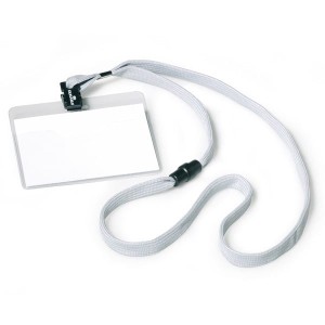 Identyfikator konferencyjny na szarej smyczy 60x90mm 10 sztuk 8139 10