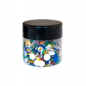 PINEZKI METALOWE KOLOROWE TRES W SŁOIKU 200szt.