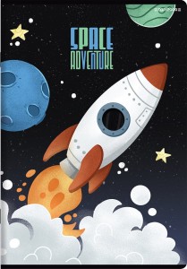 ZESZYT A5 16K KRATKA OKŁADKA MATOWA TOP 2000 SPACE ADVENTURE MIX 1szt.