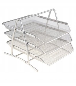 Zestaw 3 szuflad metalowych siatka 3A TRES srebrny 35x30x27,5cm /SPŁ3A/SR/