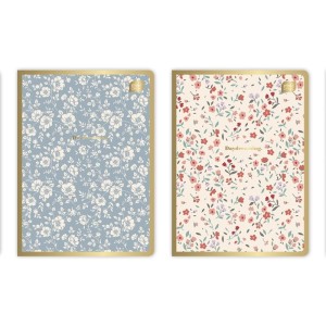 Zeszyt A5/60 KRATKA 70g brak adresówki okładka SATIN METALLIC INTERDRUK METALLIC FLORAL mix wzorów 1szt. /ZE60#MF/