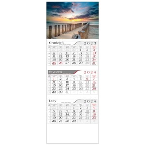 Kalendarz trójdzielny CRUX 2024 Bałtyk GM-402-T11-biały /GM-402-T11-BIAŁY/