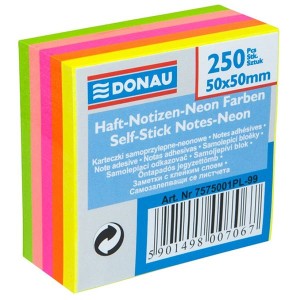 Karteczki samoprzylepne Donau 50x50mm 250 kartek /7575001PL-99/