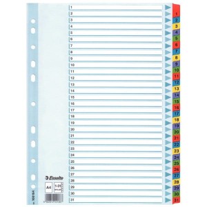 Przekładki ESSELTE MYLAR kartonowe 1-31 A4 numeryczne /100164/