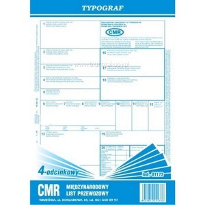 Druk "CMR" 4-odc A4 1173 TYPOGRAF /01173/