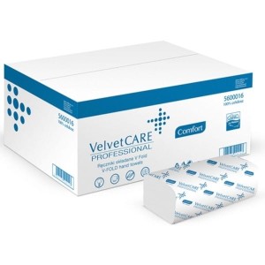 Dwuwarstwowy ręcznik ZZ biały 3000 listków z celulozy VELVET /VLP-5600016/