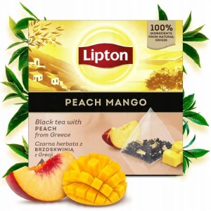 Herbata czarna piramidki LIPTON peach i mango 20szt.