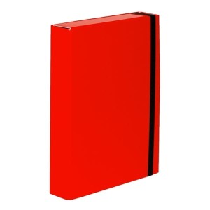 Teczka skrzydłowa z gumką 5cm BOX CARIBIC VAUPE czerwona /341/21/