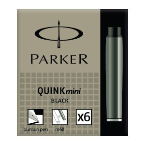 Nabój PARKER zmywalny mini czarny 6 sztuk - OSTATNIE SZTUKI