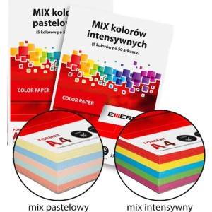 Papier ksero EMERSON A4/80 mix pastelowy 250 sztuk /XEM1000250n/