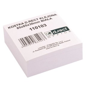 Kostka biurowa biała klejona 85x85x30mm D.RECT 1szt /110103/