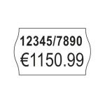 Etykiety cenowe w rolce do metkownicy dwurzędowej Avery Zweckform; usuwalne; 1200 etyk./rolka; 10 rolek/op.; 16 x 26 mm, białe /PLR1626/