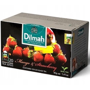 Herbata czarna kopertowana DILMAH MANGO truskawka 20szt.